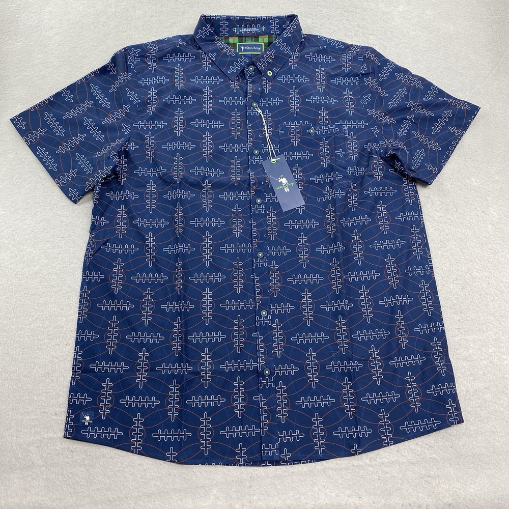 William Murray Shirt Mens XL Navy Button Up Laces Out Performance Golf